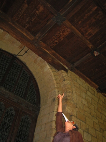 Bird Woman spots Green Man, Durham Cathedral Cloisters